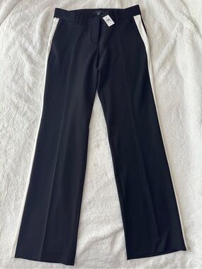 Ann Taylor Black Pants with White Side Stripe